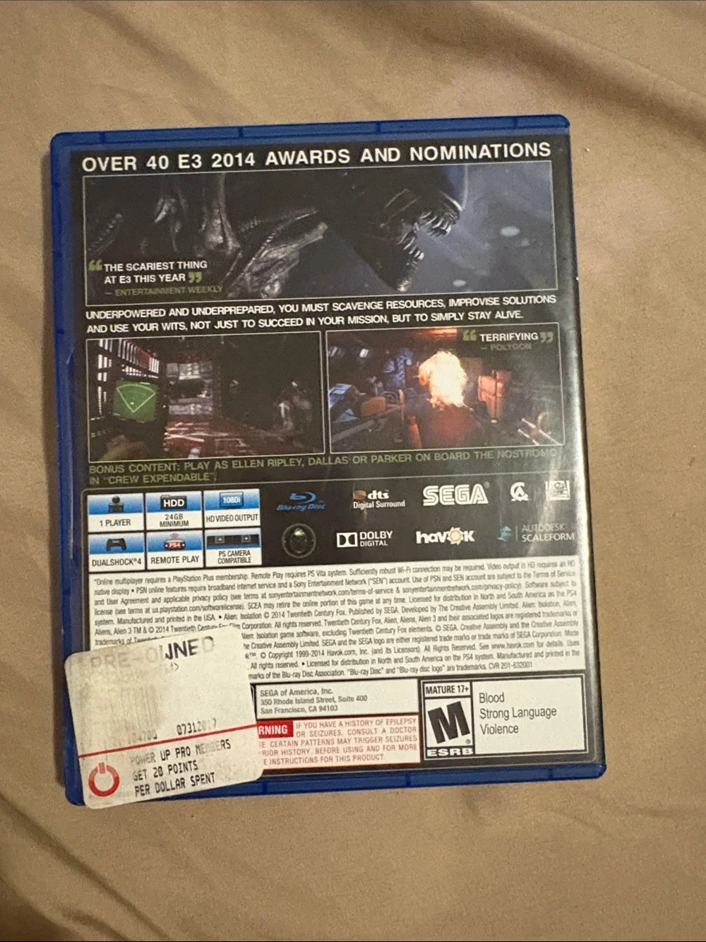 Alien: Isolation - Nostromo Edition (PS4) by — Blue Case
